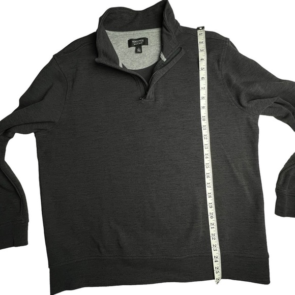 Nordstrom Men's Shop Sweater Charcoal Gray 1/4 Zip Pullover Size Large Knit Soft - Picture 7 of 8